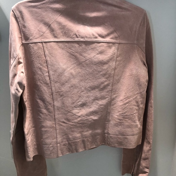 Blush pink suede zip up jacket - Picture 4 of 4